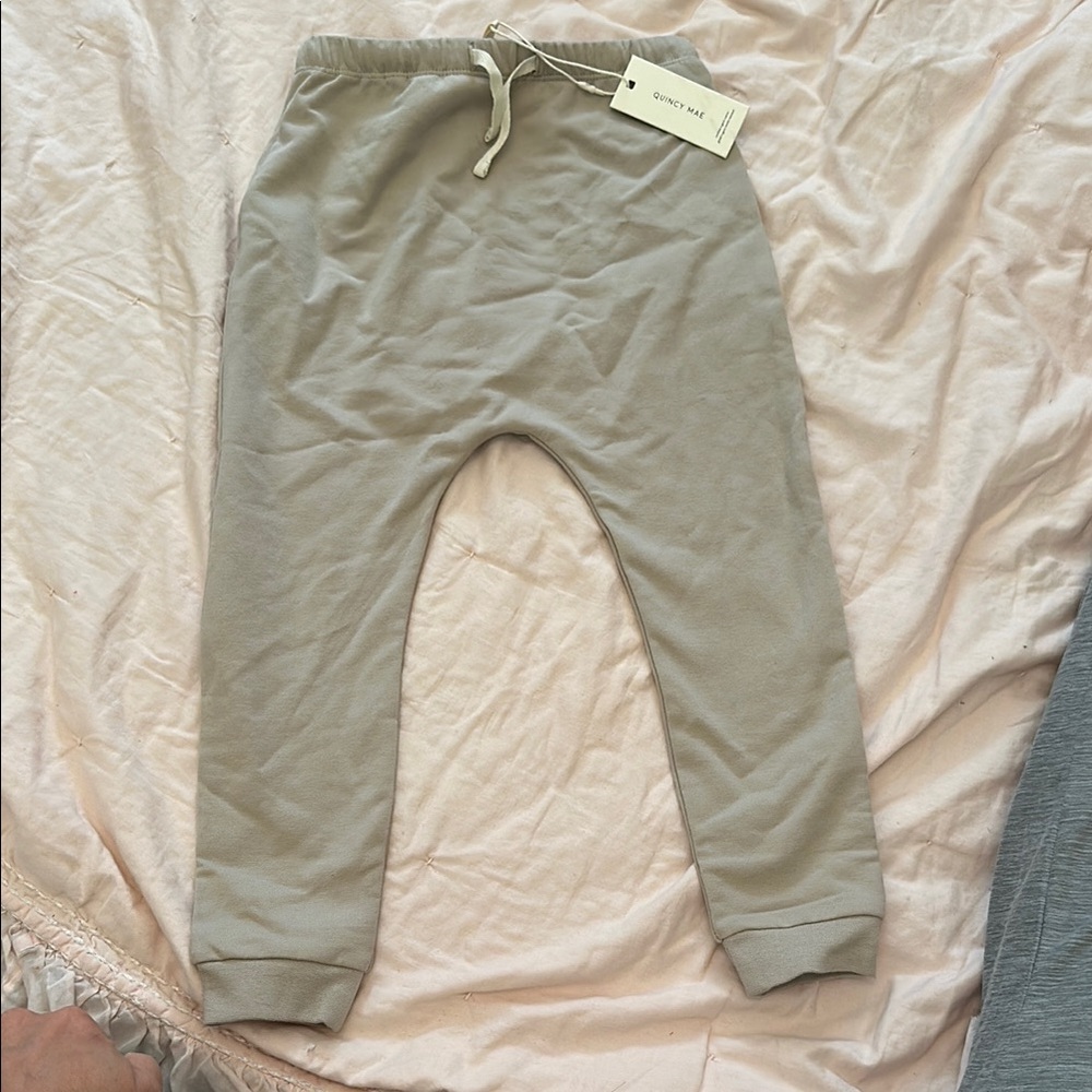 Quincy Mae Tan Casual Bottoms with Elastic Waistband